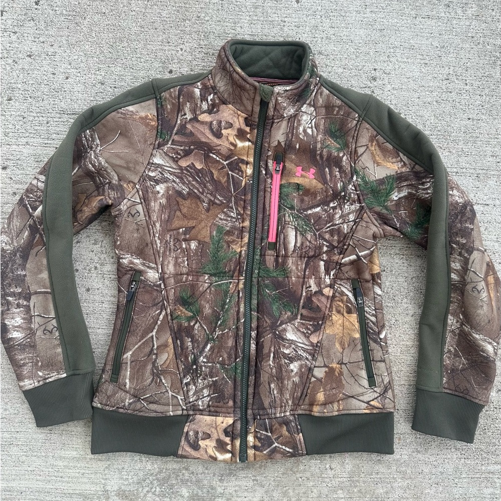 Under Armour UA Storm Jacket Women’s M Fleece Lined Cold Gear RealTree Hunting